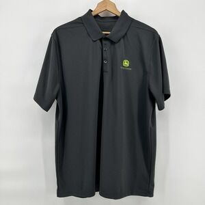 Nike Polo Mens XL John Deere Golf Slate Gray Performance Dadcore Casual Swoosh